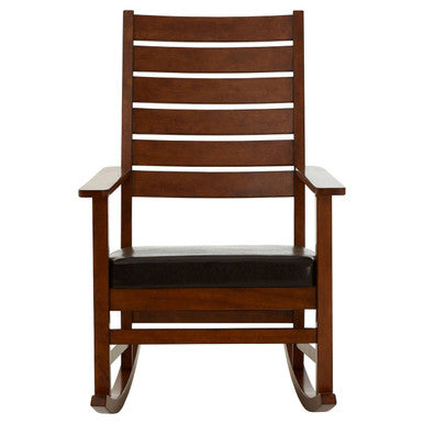 Brown Leather Effect Rocking Chair