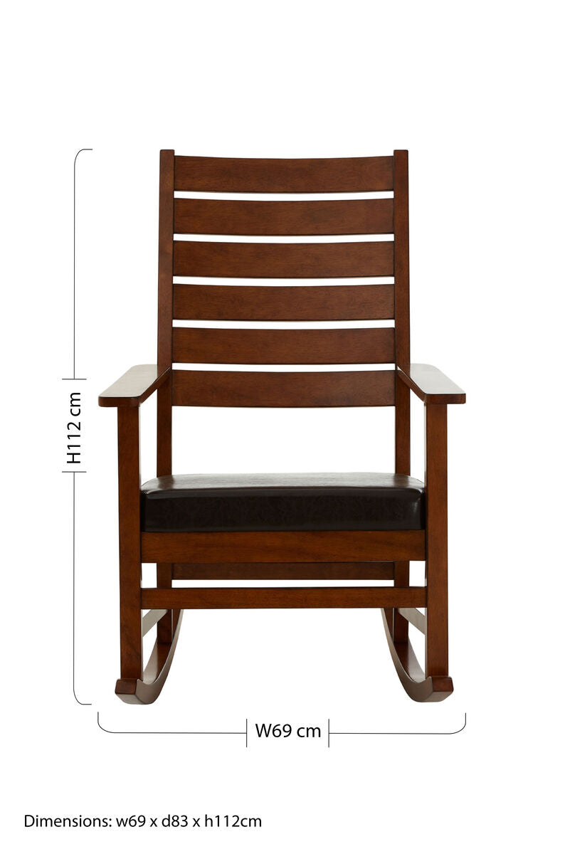 Brown Leather Effect Rocking Chair