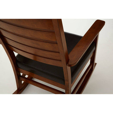 Brown Leather Effect Rocking Chair