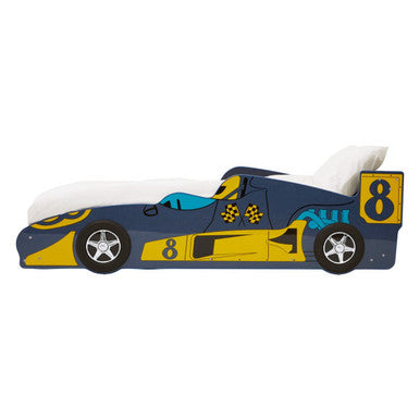 Blue Racing Car Single Bed