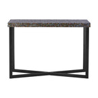 Black Crackle Shell Mosaic Console Table