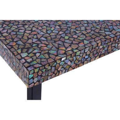 Black Crackle Shell Mosaic Console Table