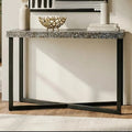 Black Crackle Shell Mosaic Console Table