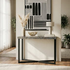 Black Crackle Shell Mosaic Console Table
