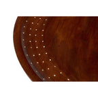 Mango Wood and Black Finish Round Side Table