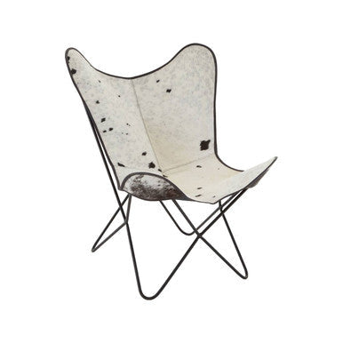 Black and White Cowhide Butterfly Chair