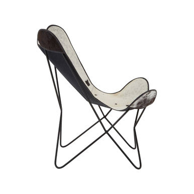 Black and White Cowhide Butterfly Chair