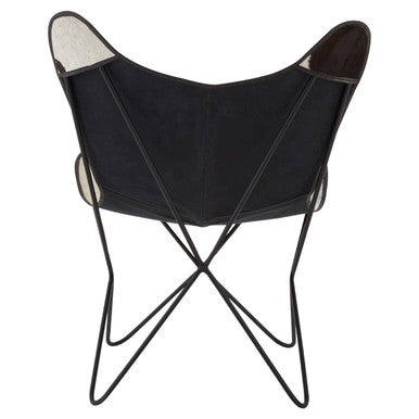 Black and White Cowhide Butterfly Chair