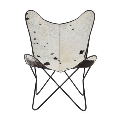 Black and White Cowhide Butterfly Chair