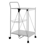 White Finish Folding Kitchen Trolley