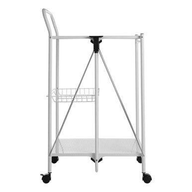White Finish Folding Kitchen Trolley