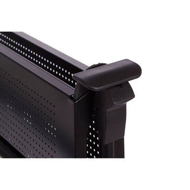 Black Rectangular Folding Kitchen Trolley with 3 Shelves