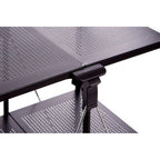 Black Rectangular Folding Kitchen Trolley with 3 Shelves