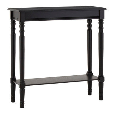 Black Wooden Console Table with Lower Shelf