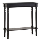 Black Wooden Console Table with Lower Shelf