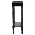 Black Wooden Console Table with Lower Shelf