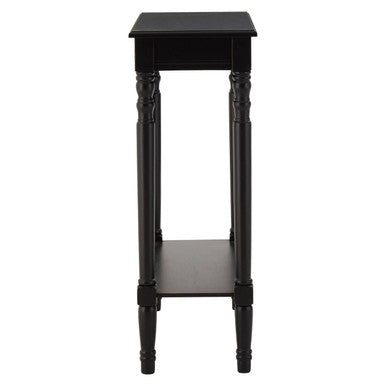 Black Wooden Console Table with Lower Shelf