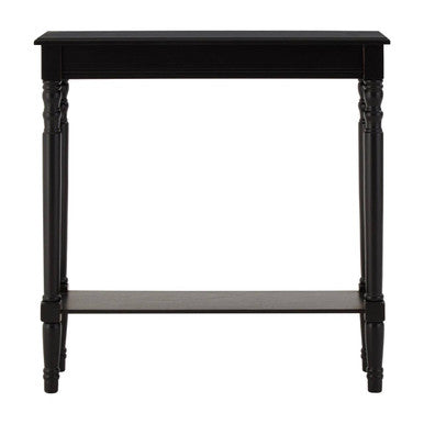 Black Wooden Console Table with Lower Shelf