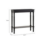 Black Wooden Console Table with Lower Shelf