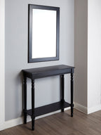 Black Wooden Console Table with Lower Shelf