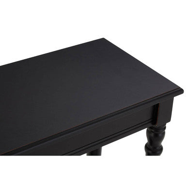 Black Wooden Console Table with Lower Shelf