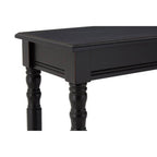 Black Wooden Console Table with Lower Shelf