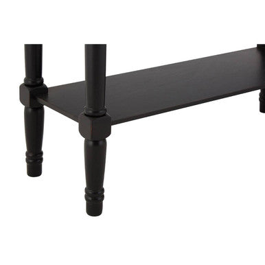 Black Wooden Console Table with Lower Shelf