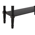 Black Wooden Console Table with Lower Shelf