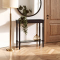 Black Wooden Console Table with Lower Shelf