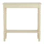 Ivory Wooden Console Table with Lower Shelf