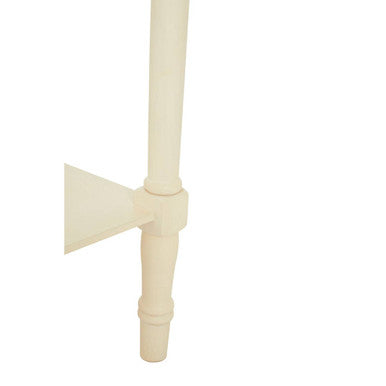 Ivory Wooden Console Table with Lower Shelf