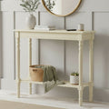 Ivory Wooden Console Table with Lower Shelf