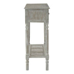Grey Wash Wooden 2 Drawer Console Table with Lower Shelf