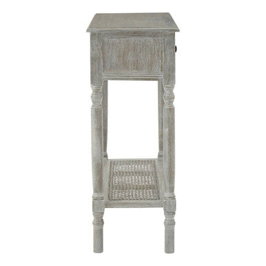 Grey Wash Wooden 2 Drawer Console Table with Lower Shelf