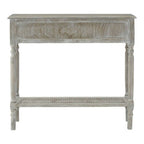 Grey Wash Wooden 2 Drawer Console Table with Lower Shelf
