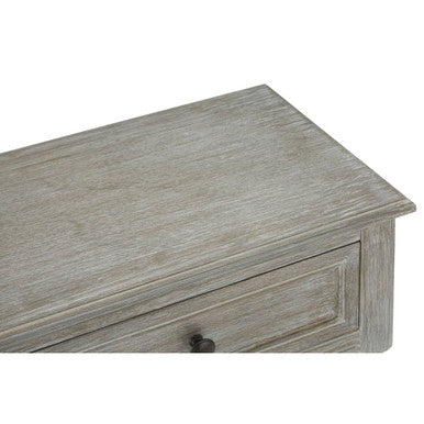 Grey Wash Wooden 2 Drawer Console Table with Lower Shelf