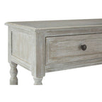 Grey Wash Wooden 2 Drawer Console Table with Lower Shelf