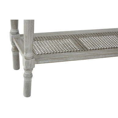 Grey Wash Wooden 2 Drawer Console Table with Lower Shelf