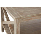 Natural Wash Wooden Coffee Table with Lower Shelf