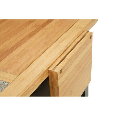 Black Kitchen Trolley with Granite Chopping Surface
