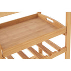 Natural Bamboo One Drawer Kitchen Trolley with Stainless Steel Worktop