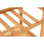 Natural Bamboo One Drawer Kitchen Trolley with Stainless Steel Worktop