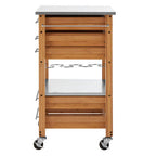 Natural Bamboo 4 Drawer Kitchen Trolley
