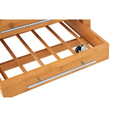 Natural Bamboo 4 Drawer Kitchen Trolley