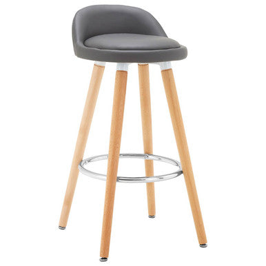 Grey Faux Leather Bar Stool