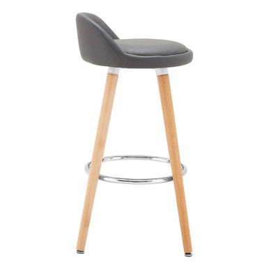 Grey Faux Leather Bar Stool