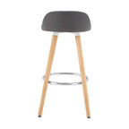 Grey Faux Leather Bar Stool