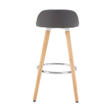 Grey Faux Leather Bar Stool