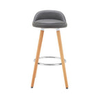 Grey Faux Leather Bar Stool