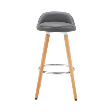 Grey Faux Leather Bar Stool